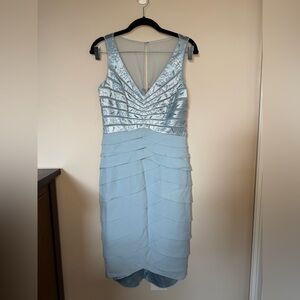 Chetta B Light Blue Layered Midi Dress